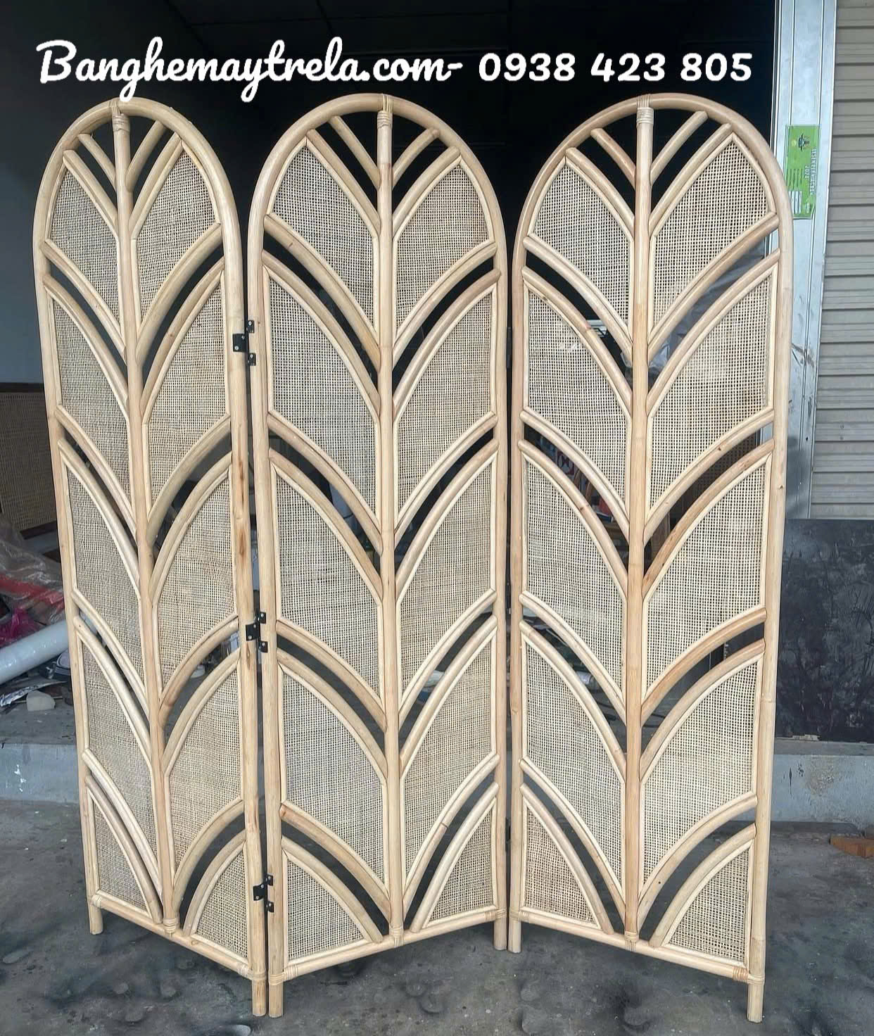 Bình phong mây tre đan trang trí